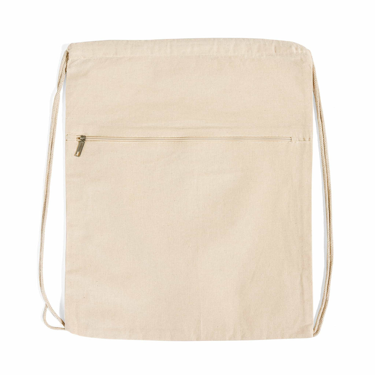 144 ct Zippered Cotton Canvas Drawstring Bag Backpack - By Case