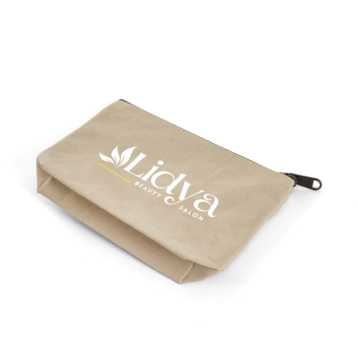 Zippered Jute / Canvas Pouch Cosmetic Bag with Gusset w/ Your Logo