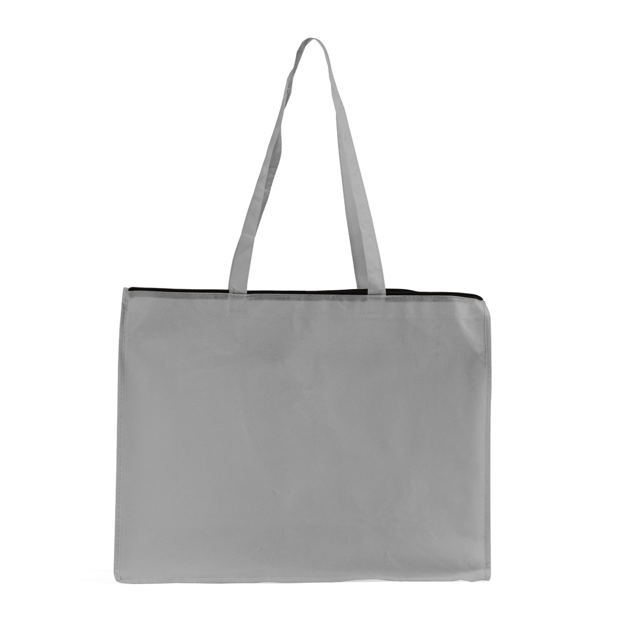 Zippered Gray Non Woven Tote Bag