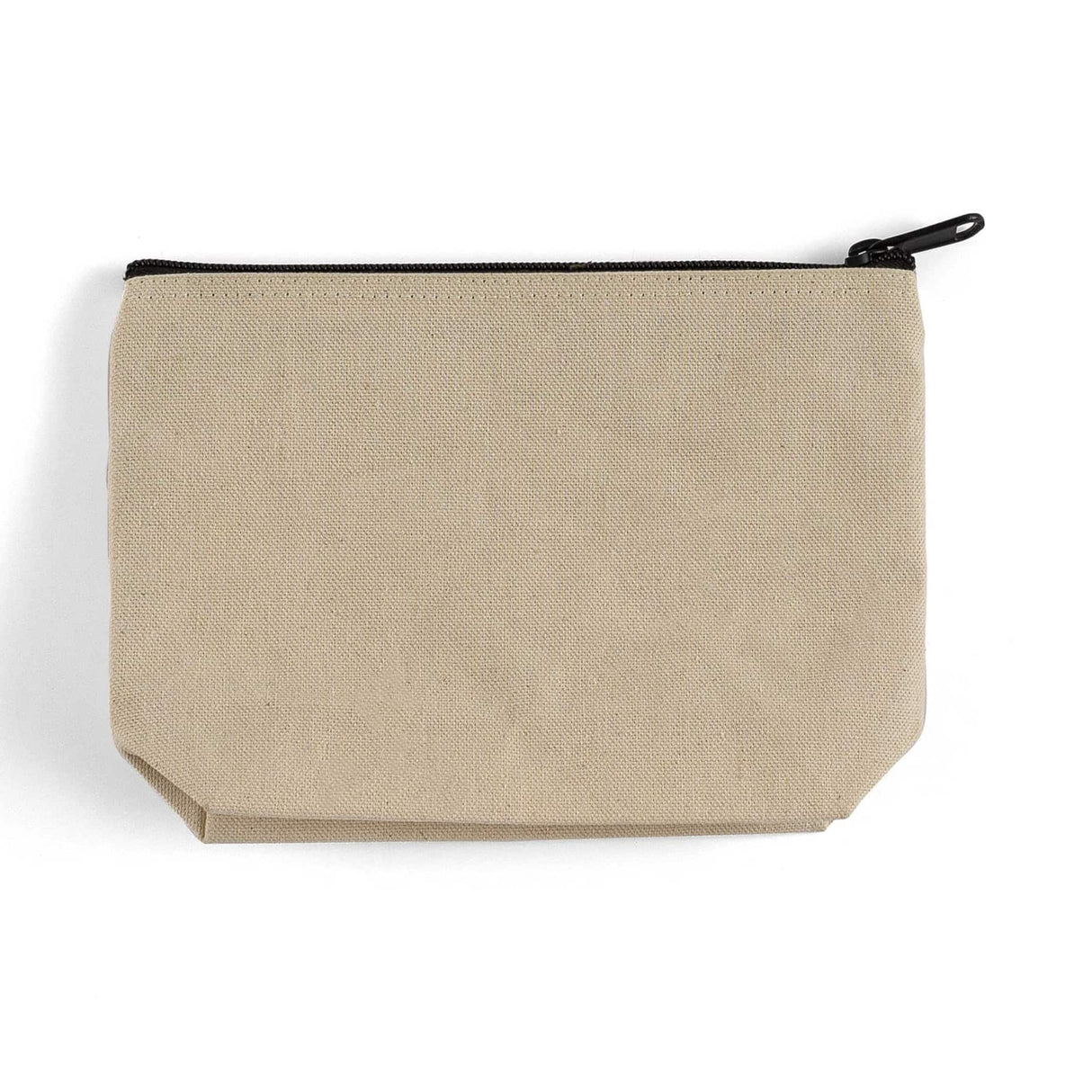 zippered jute canvas cosmetic bag