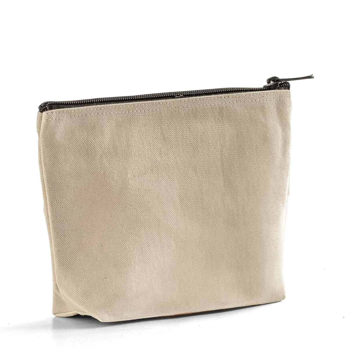 zippered jute canvas pouch