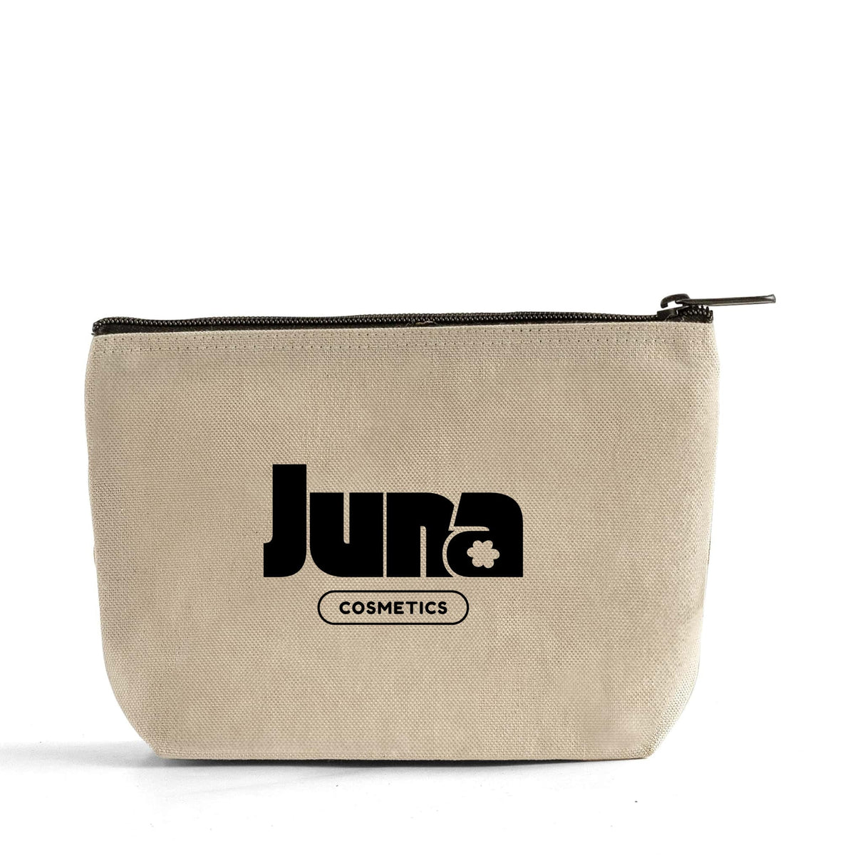 Zippered Jute / Canvas Pouch Cosmetic Bag with Gusset w/ Your Logo