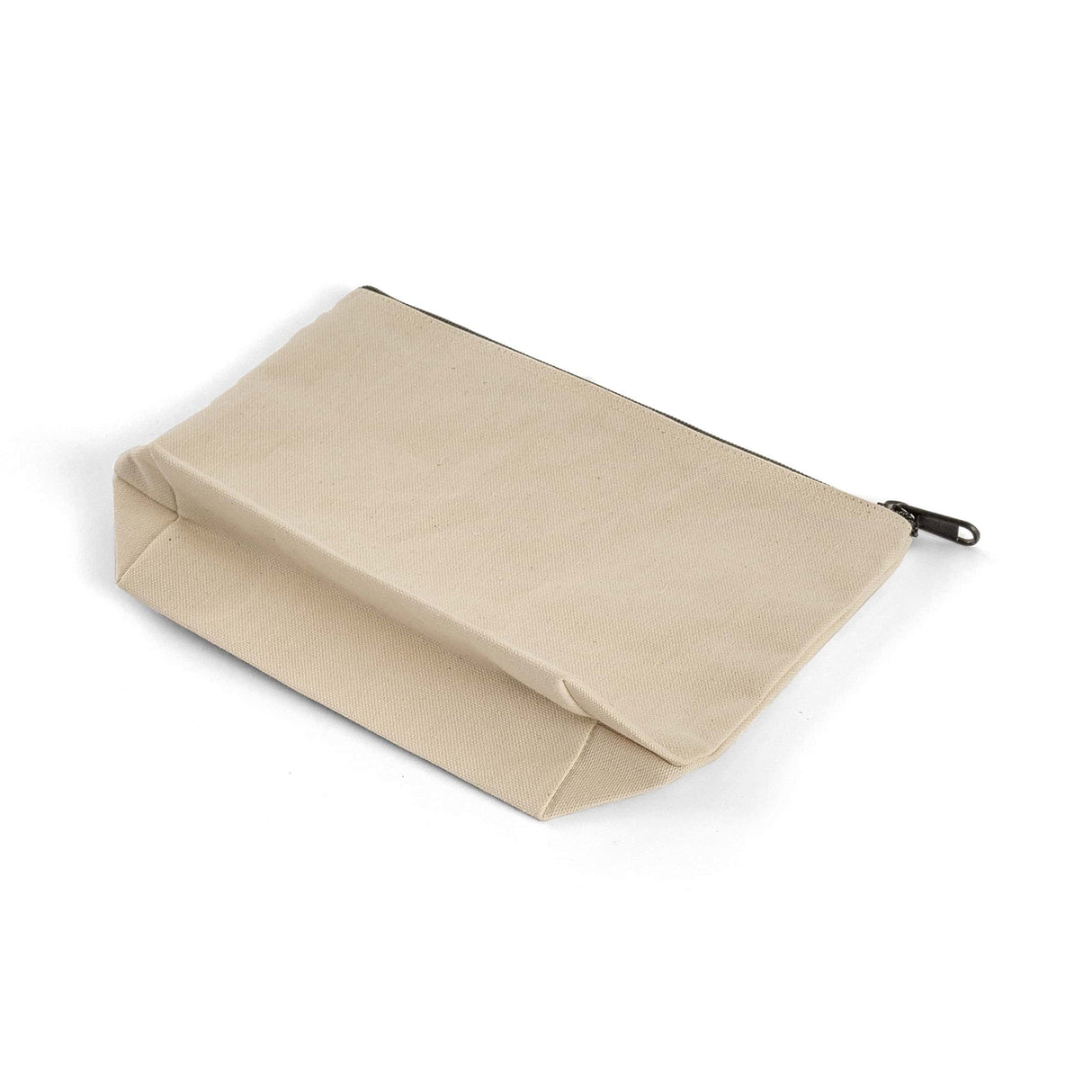 zippered large canvas cosmetic pouch