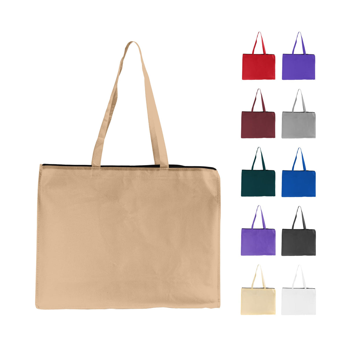 zippered large tote bags