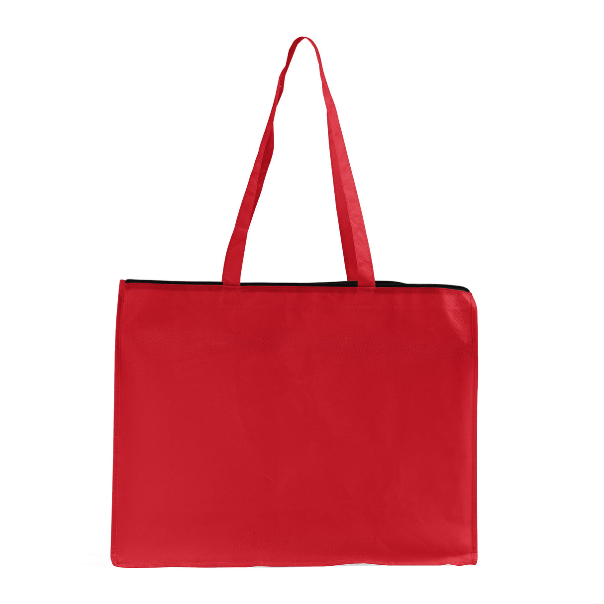 Zippered Red Non Woven Tote