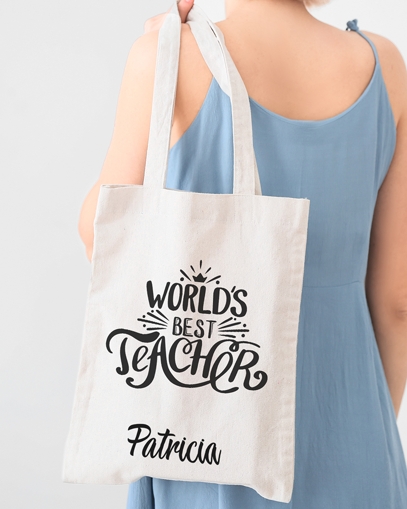 World's Best Teacher Customizable Tote Bag - Teacher's Tote Bags