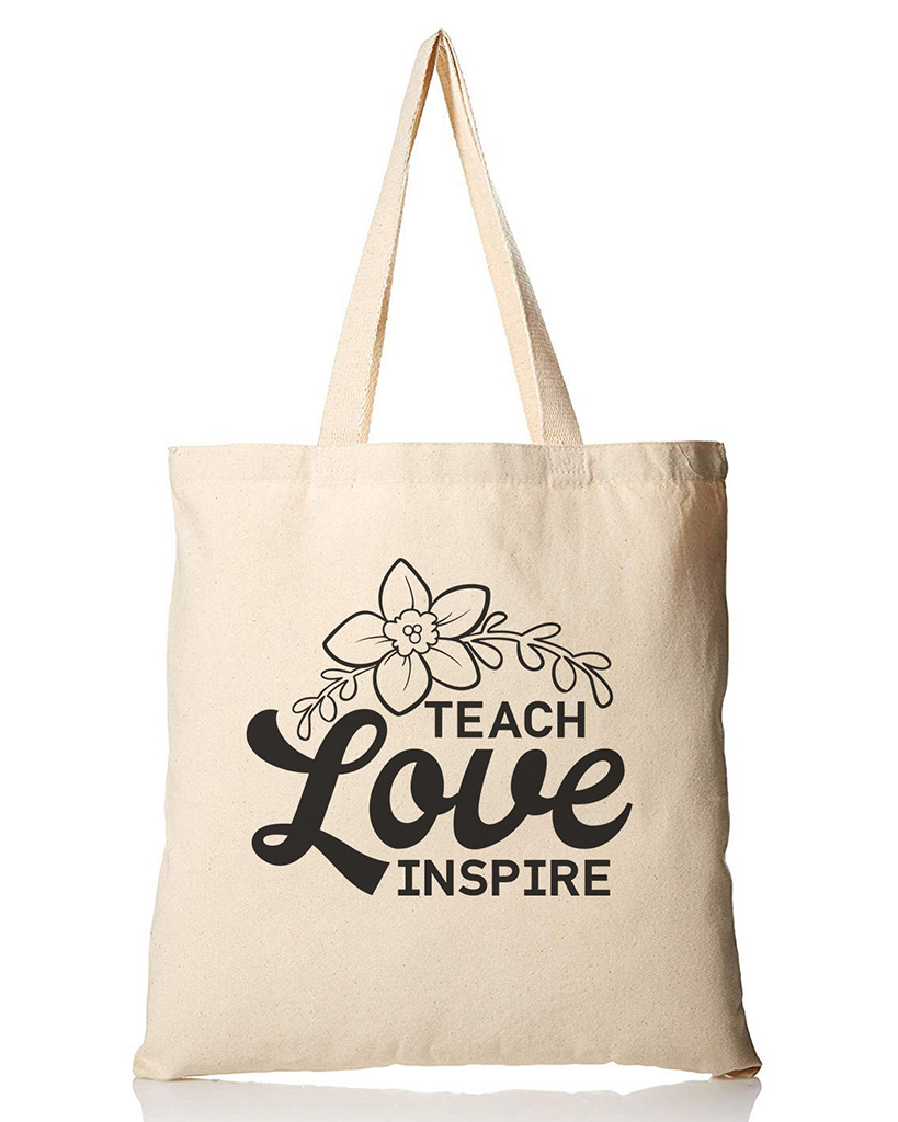 Love Inspire Customizable Tote Bag - Teacher's Tote Bags