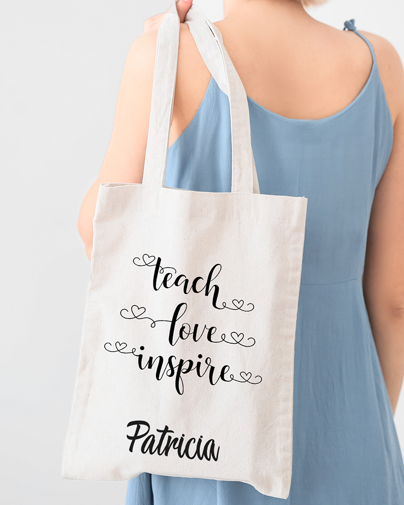 Teach Love Inspire Customizable Tote Bag - Teacher's Tote Bags