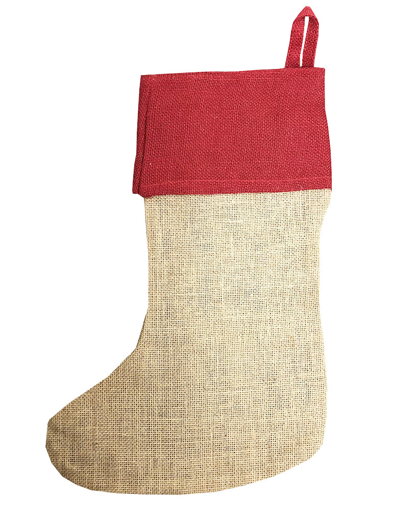 17 in Deluxe Jute/Burlap Christmas Stocking with Interior Cotton Lining - CS156 (6 Pack)