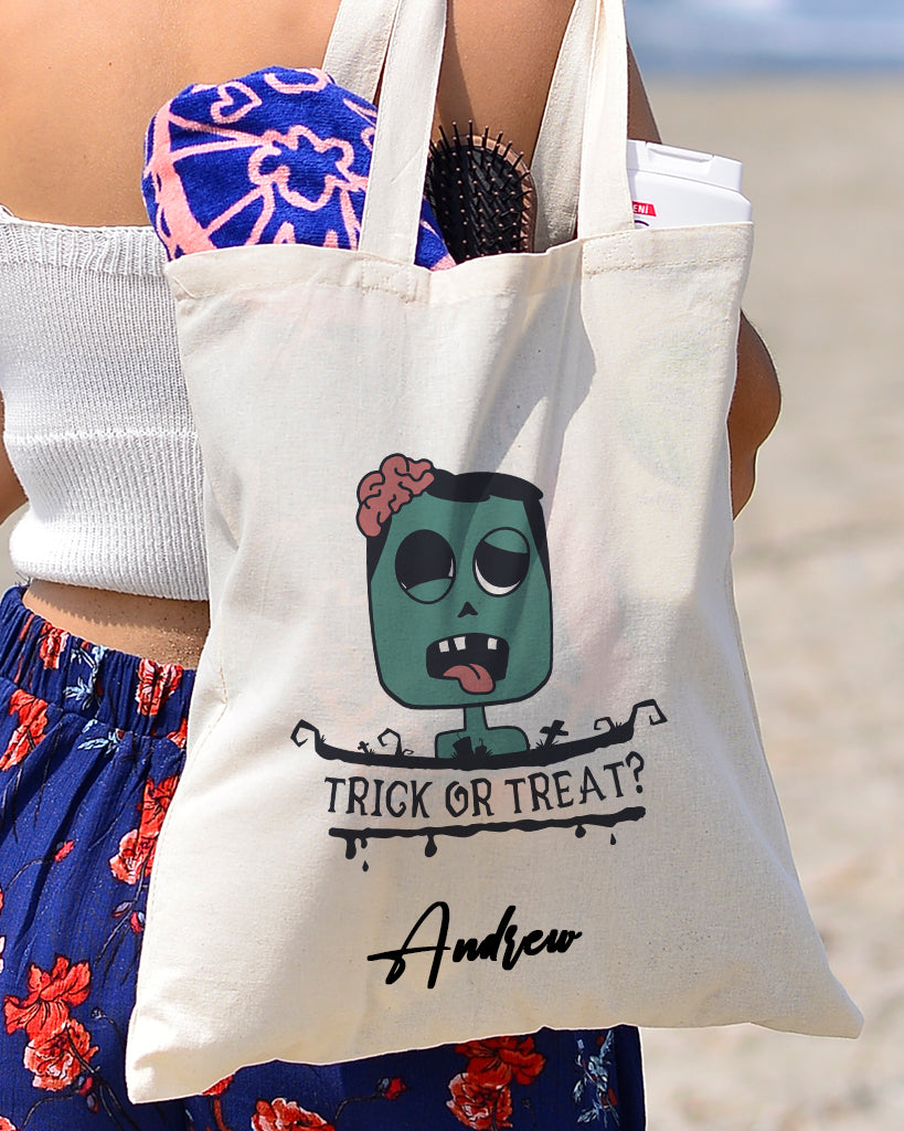 Zombie Trick or Treat? - Halloween Tote Bags