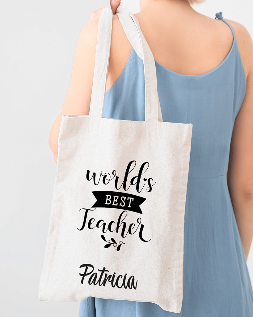 World's Best Teacher Customizable Tote Bag - Teacher's Tote Bags