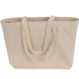 12 ct - 18" Large Organic Canvas Shopper Tote Bags with Bottom Gusset - By Dozen