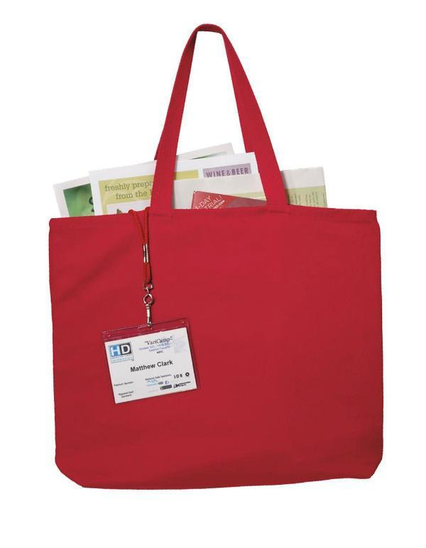 Cheap Heavy Cotton Denim Convention Tote Bag in Red