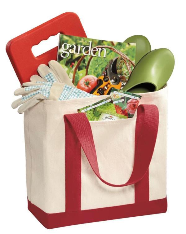 12 ct Heavy Canvas Twill Two Tone Shopping Tote Bag - By Dozen