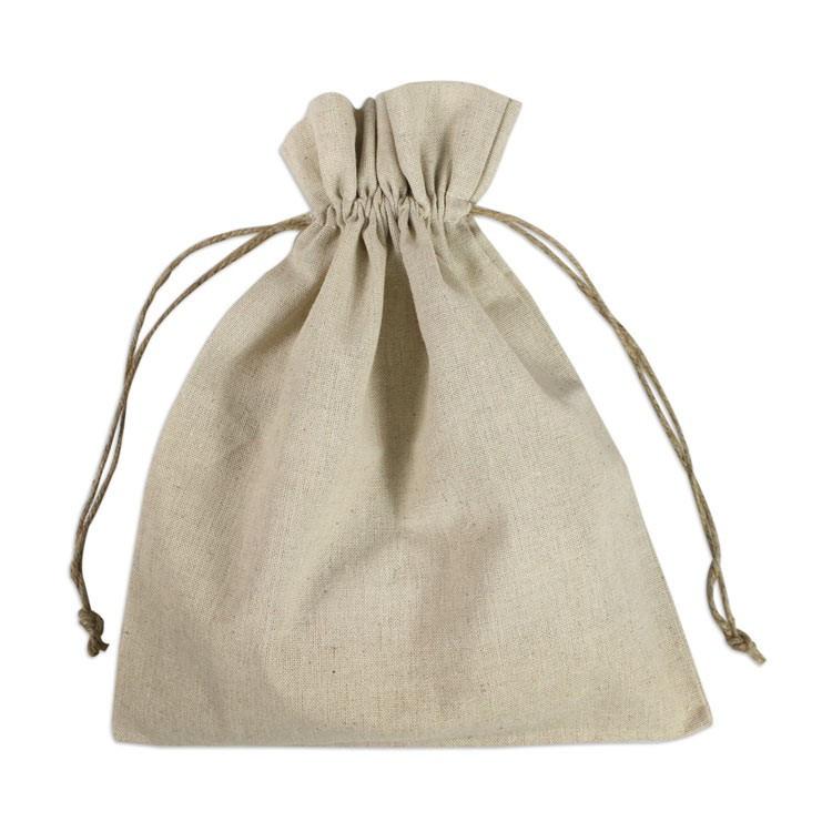 Natural Muslin Favor Bags with Cotton Drawstring Closure (Pack of 12)