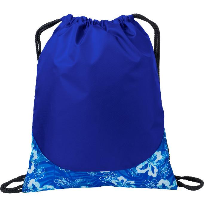 Wholesale drawstring bags cheap Tropical Royal/ White