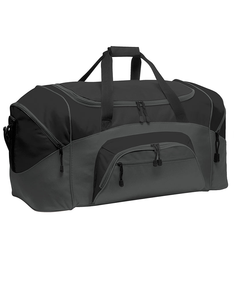 Poly Colorblock Sport Duffel With Two Large Zippered Pockets