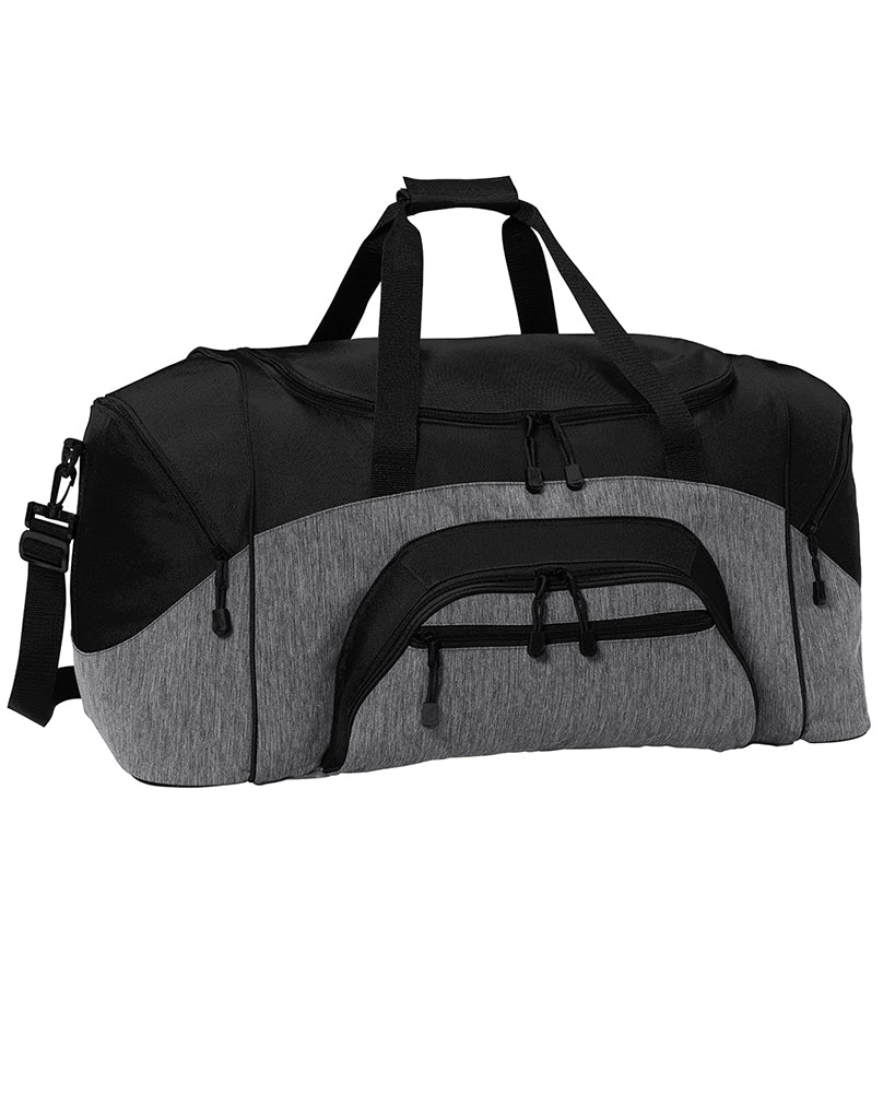 Poly Colorblock Sport Duffel With Two Large Zippered Pockets