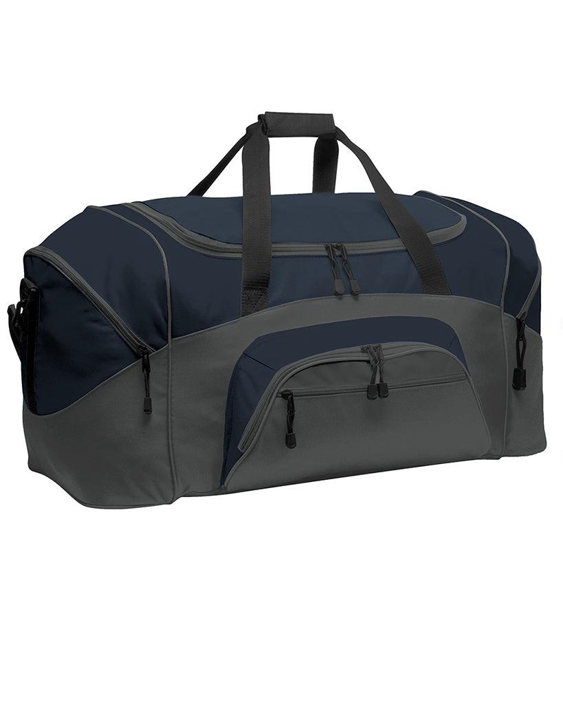 Poly Colorblock Sport Duffel With Two Large Zippered Pockets