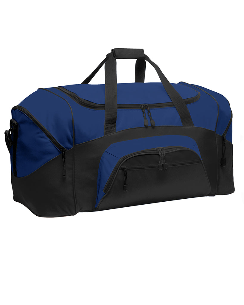Poly Colorblock Sport Duffel With Two Large Zippered Pockets