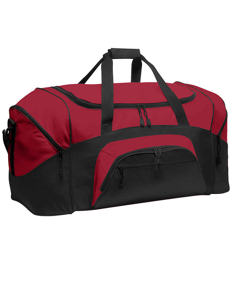 Poly Colorblock Sport Duffel With Two Large Zippered Pockets