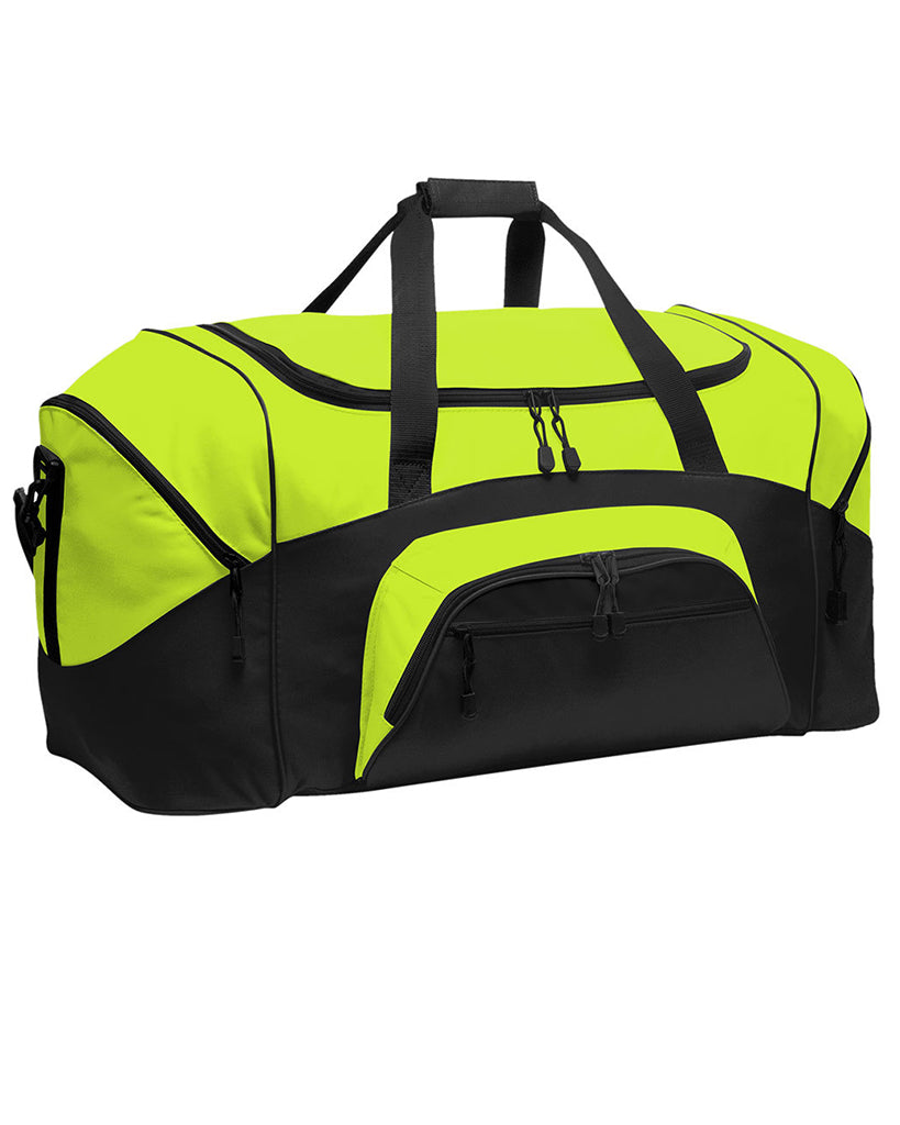 Poly Colorblock Sport Duffel With Two Large Zippered Pockets