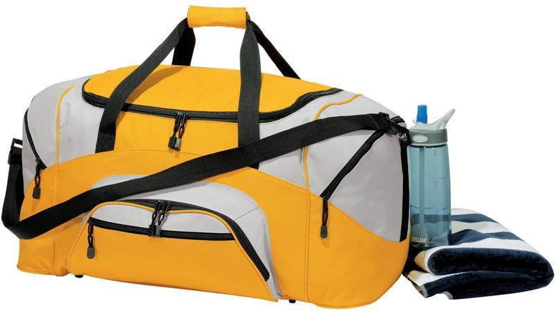 Poly Colorblock Sport Duffel With Two Large Zippered Pockets