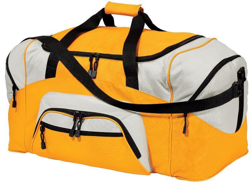 Affordable Gold/Grey Polyester Sport Gym Duffel Bags