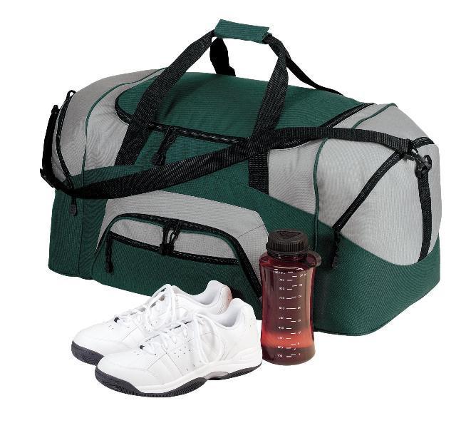 Poly Colorblock Sport Duffel With Two Large Zippered Pockets