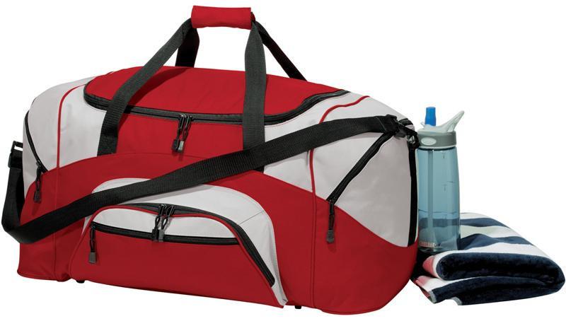Poly Colorblock Sport Duffel With Two Large Zippered Pockets