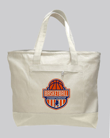 Heavy Canvas Zippered Shopping Tote Bags Customized - Personalized Tote Bags With Your Logo - TG213