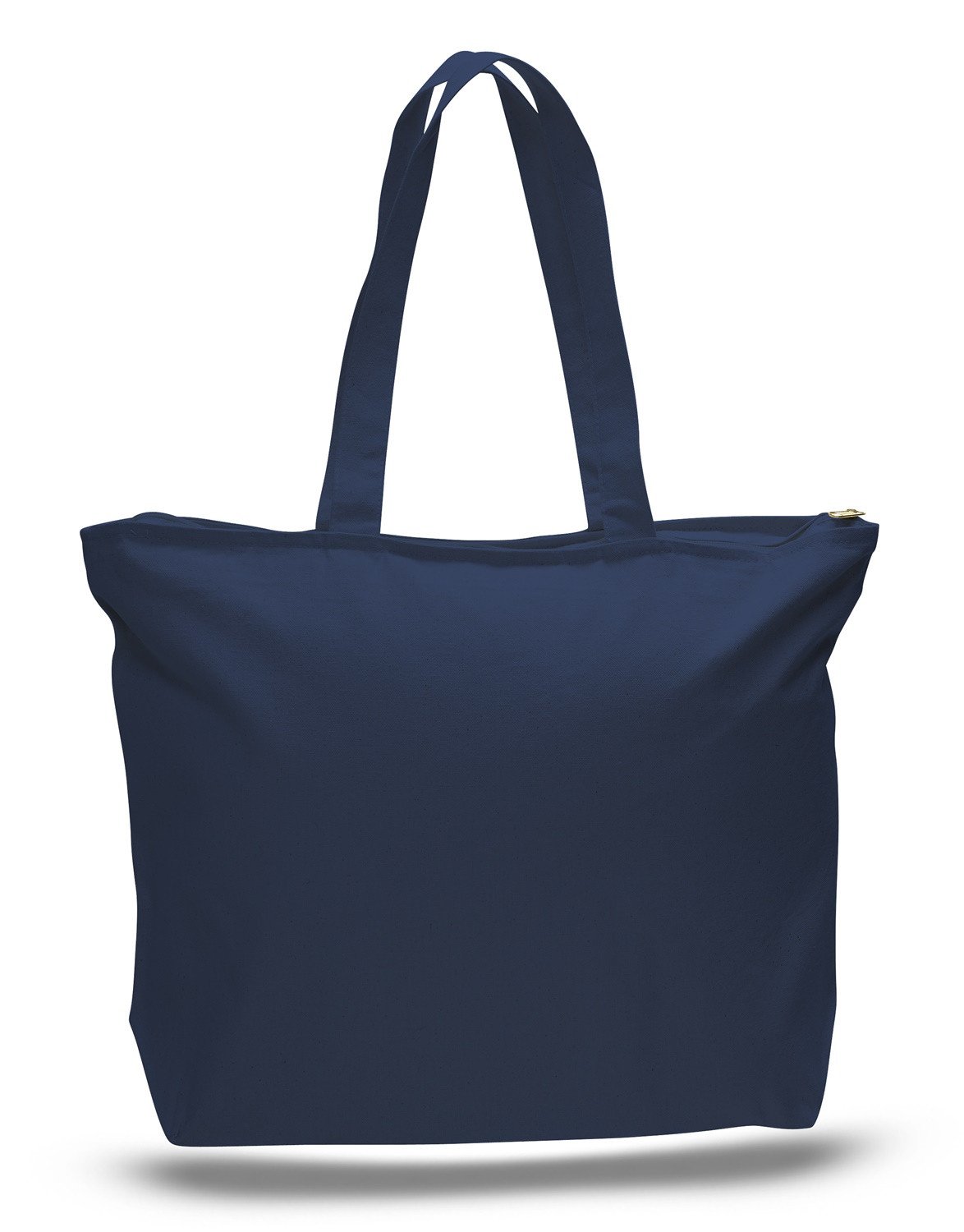 Navy Cotton Affordable Zippered Tote Bags