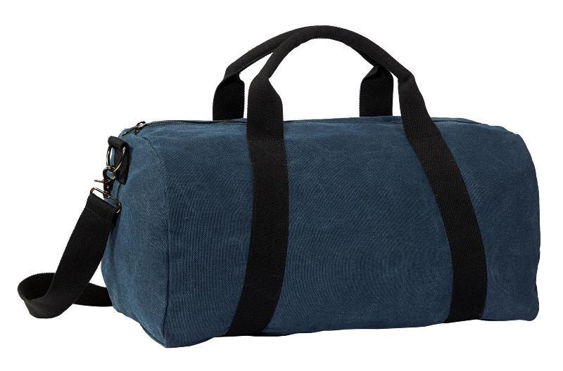 Cotton Canvas Duffel Bag Weekender Washed Denim