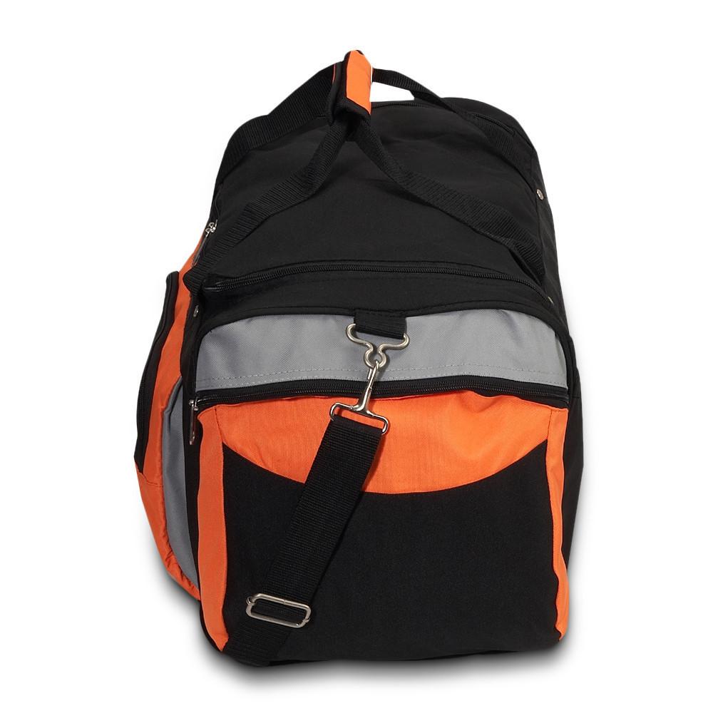 Cheap Orange / Light Gray / Black Deluxe Sports Duffel Bag Side Wholesale
