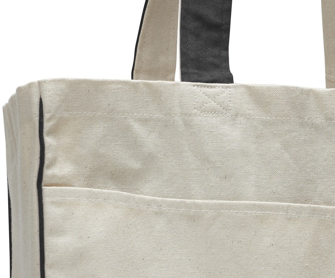 Fancy Tote Bags Canvas with Inside Zipper Pocket