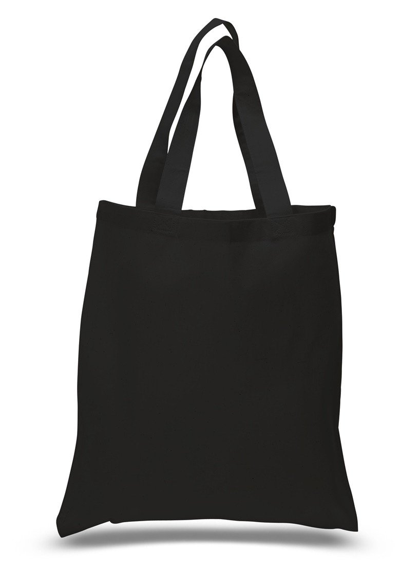 Black Economical Cotton Reusable Tote Bag