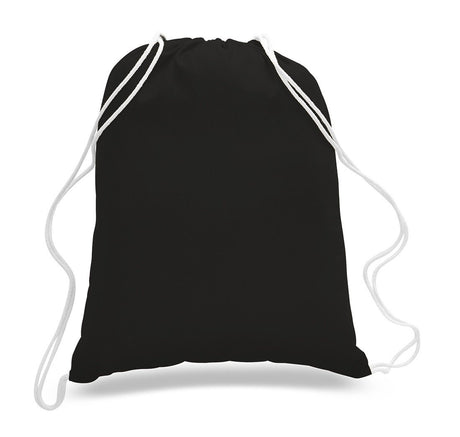 Black Economical Sport Cotton Drawstring Bags