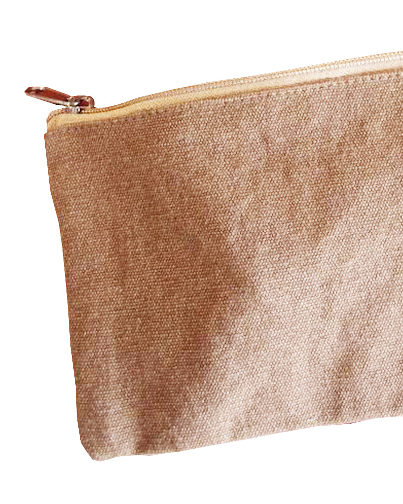 300 ct Rectangular Jute / Canvas Pouch with Zipper Closure - By Case