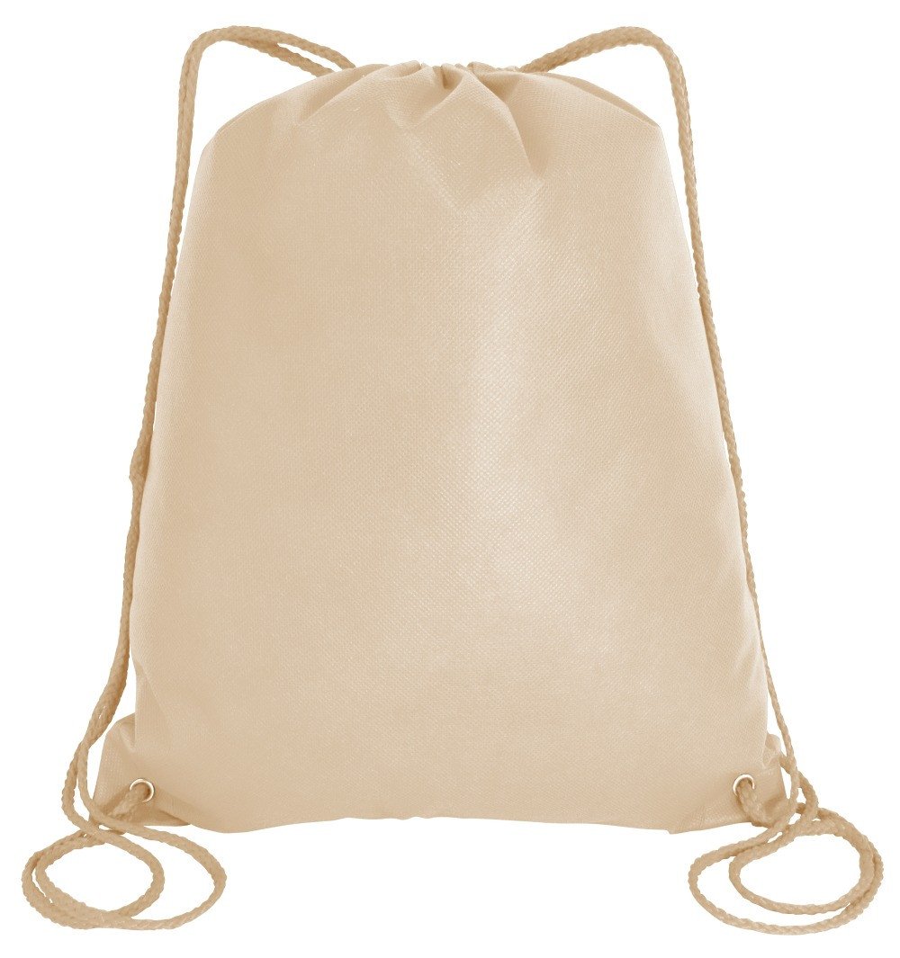 KHAKI Budget-Drawstring Bag-Large-Wholesale-Backpacks