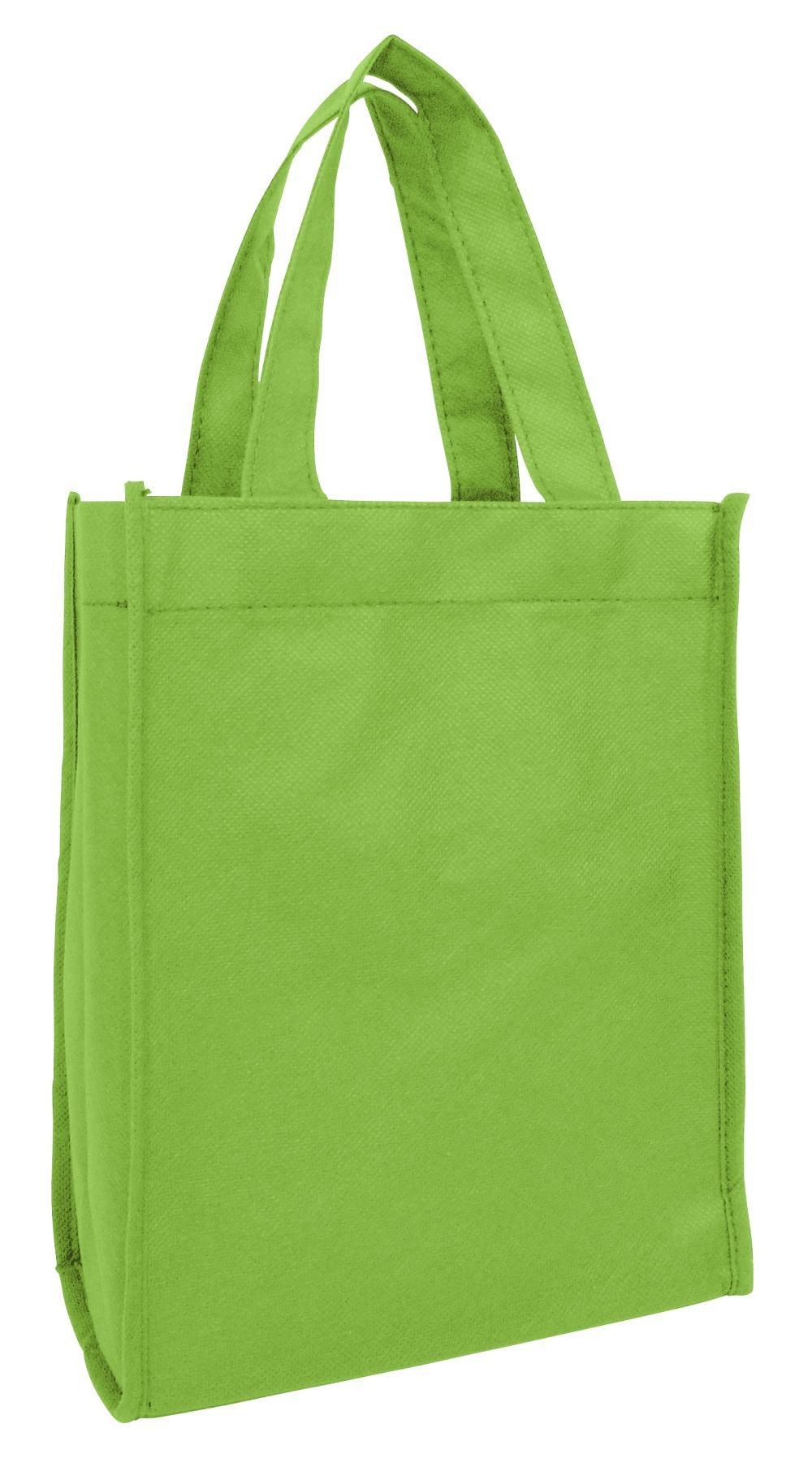 Small Book Bag Non Woven Gift Tote Bag lime