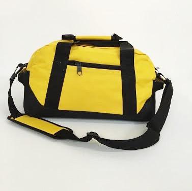 14 in Small Size Two-Tone Duffle Bag with Hook and Loop Handle