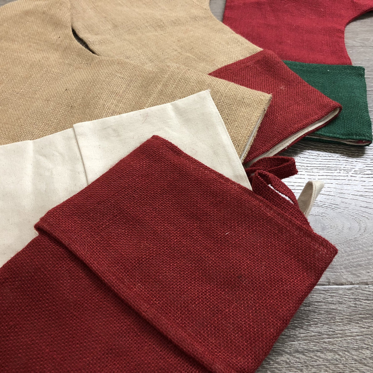 Reusable Wholesale 16” Christmas Stocking goodies Canvas Gift Santa Sack Screen Printing Embroidery Heat Transfer Vinyl