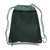 Forest Green Polyester Sport Drawstring Bags