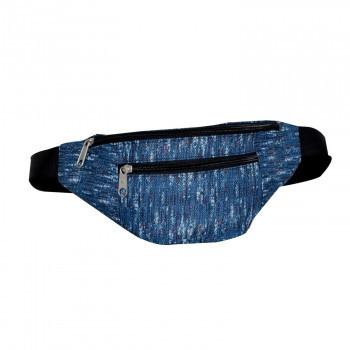Bulk Blue Tweed Printed Pattern Waist Pack Wholesale