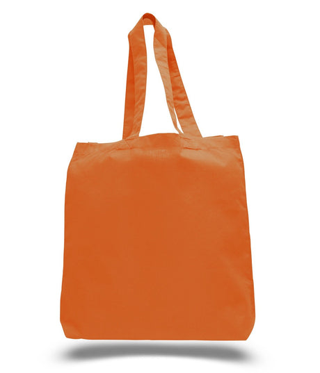 Orange Economical Cotton Tote Bags W/Gusset