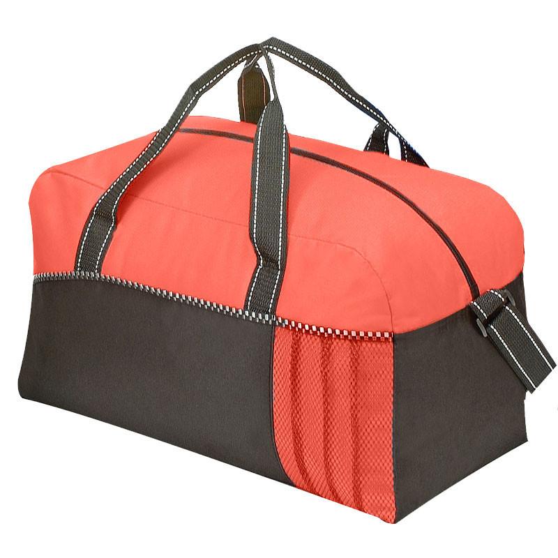Red Girly Duffle Bags With Heavy Vinyl Backing