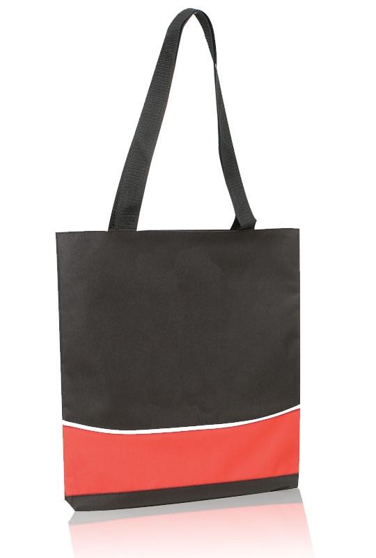 Red Multi Functional Economical Polyester Three-Tone Tote Bags