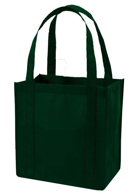 Forest Green Non-Woven Polypropylene Grocery Bag with PL Bottom