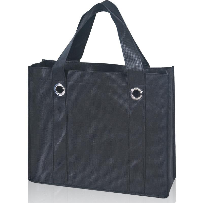 Black Non-Woven Polypropylene Grocery Sgopping Tote Bags