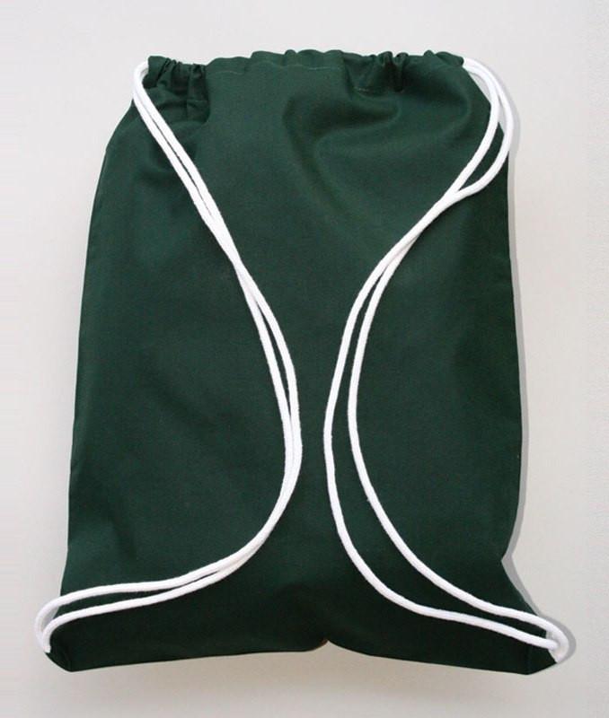 Forest Green Cotton Drawstring Bags